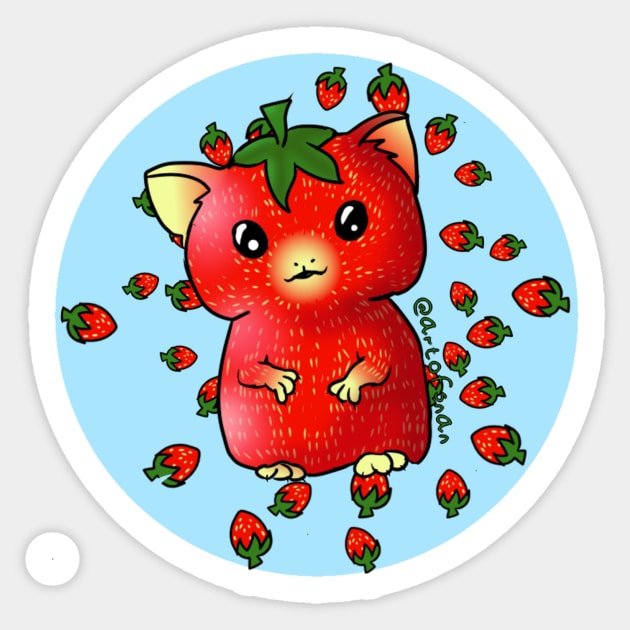 Strawberry Hamster Sticker by tearsforlu